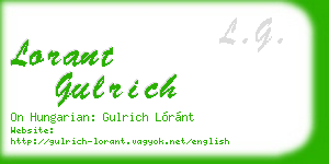 lorant gulrich business card