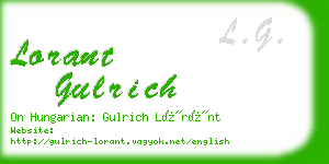 lorant gulrich business card